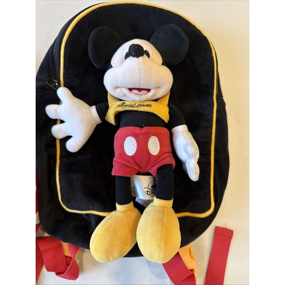 Disney Parks Soft Mickey & Minnie Mouse  Backpack W/ Attached Soft Plush Toy - Picture 3 of 9